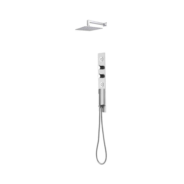 Lenova CSP207 2PC - Shower Set Includes: Shower Head Round 16 x 4-3/4 Thermostatic/Pressure Valve Trim Kit - Square