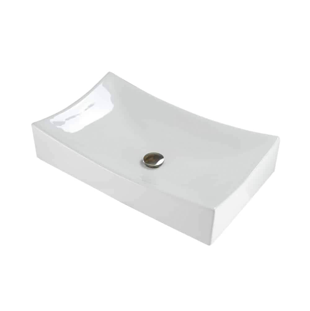 Lenova PAC-08 Above Counter Single Bowl 25-1/2 x 15-1/4 x 5 - White