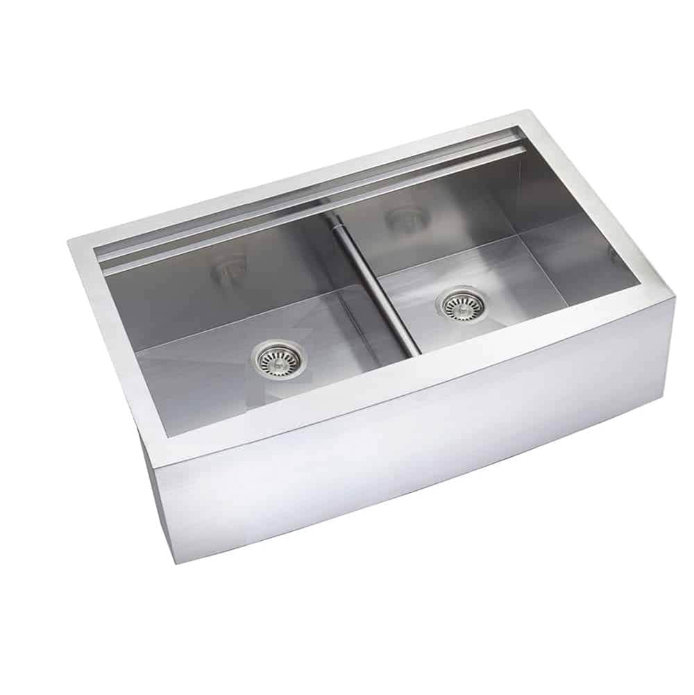Lenova SS-AP2LE-D36 Undermount Double Bowl 35-7/8 x 22-4/5 x 10 - Brushed Satin
