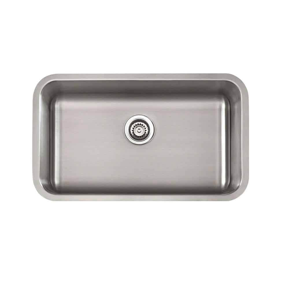 Lenova SS-CL-S57-16 Undermount Single Bowl 30 x 18 x 9 - Brushed Satin