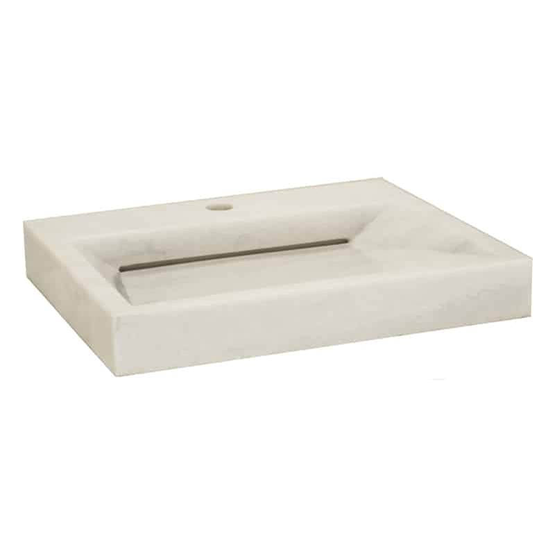 Lenova SV-60 White Marble Above Counter Single Bowl 22 x 17 x 3 - White Marble