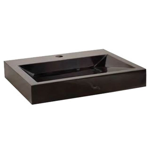 Lenova SV-61 Black Granite Stone Above Counter Rectangular Bowl - Black Granite