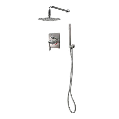 Lenova TPR211 3PC - Shower Set Includes: Shower Head Round 8 Thermostatic/Pressure Valve Trim Kit - Square