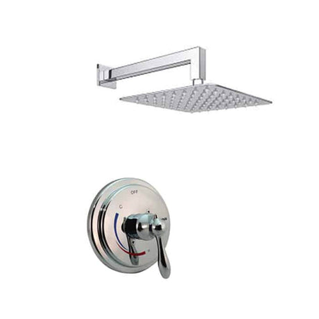 Lenova TPR215 2PC - Shower Set Includes: Shower Head Round 8 Thermostatic/Pressure Valve Trim Kit - Square