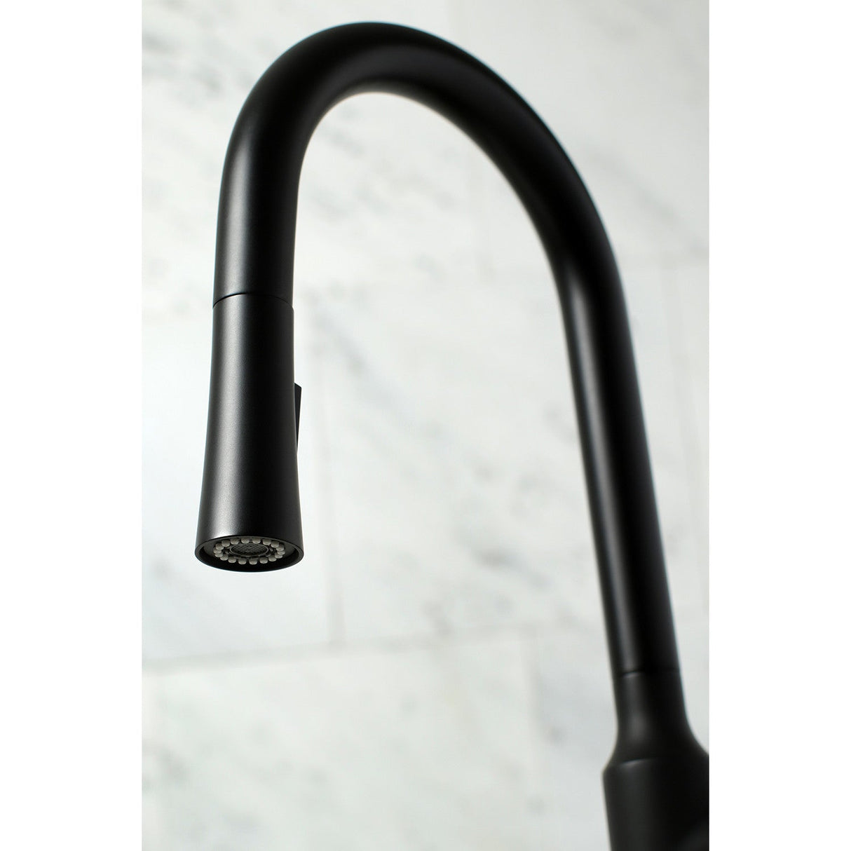 Kaiser LS2720DKL Single-Handle 1-Hole Deck Mount Pull-Down Sprayer Kitchen Faucet, Matte Black