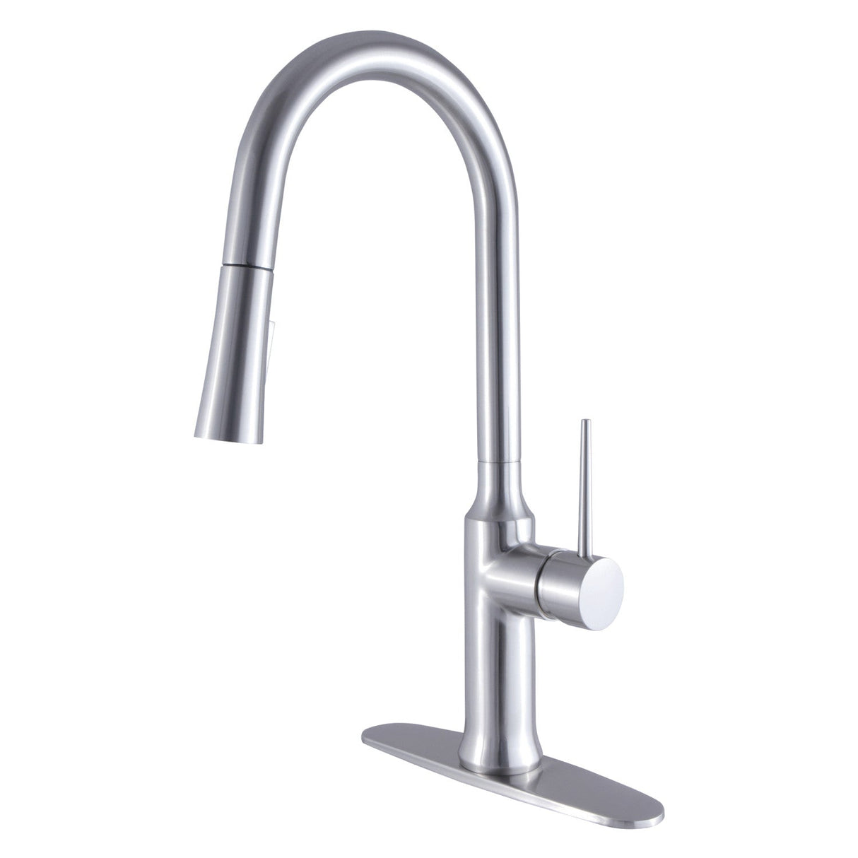 New York LS2728NYL Single-Handle 1-Hole Deck Mount Pull-Down Sprayer Kitchen Faucet, Brushed Nickel
