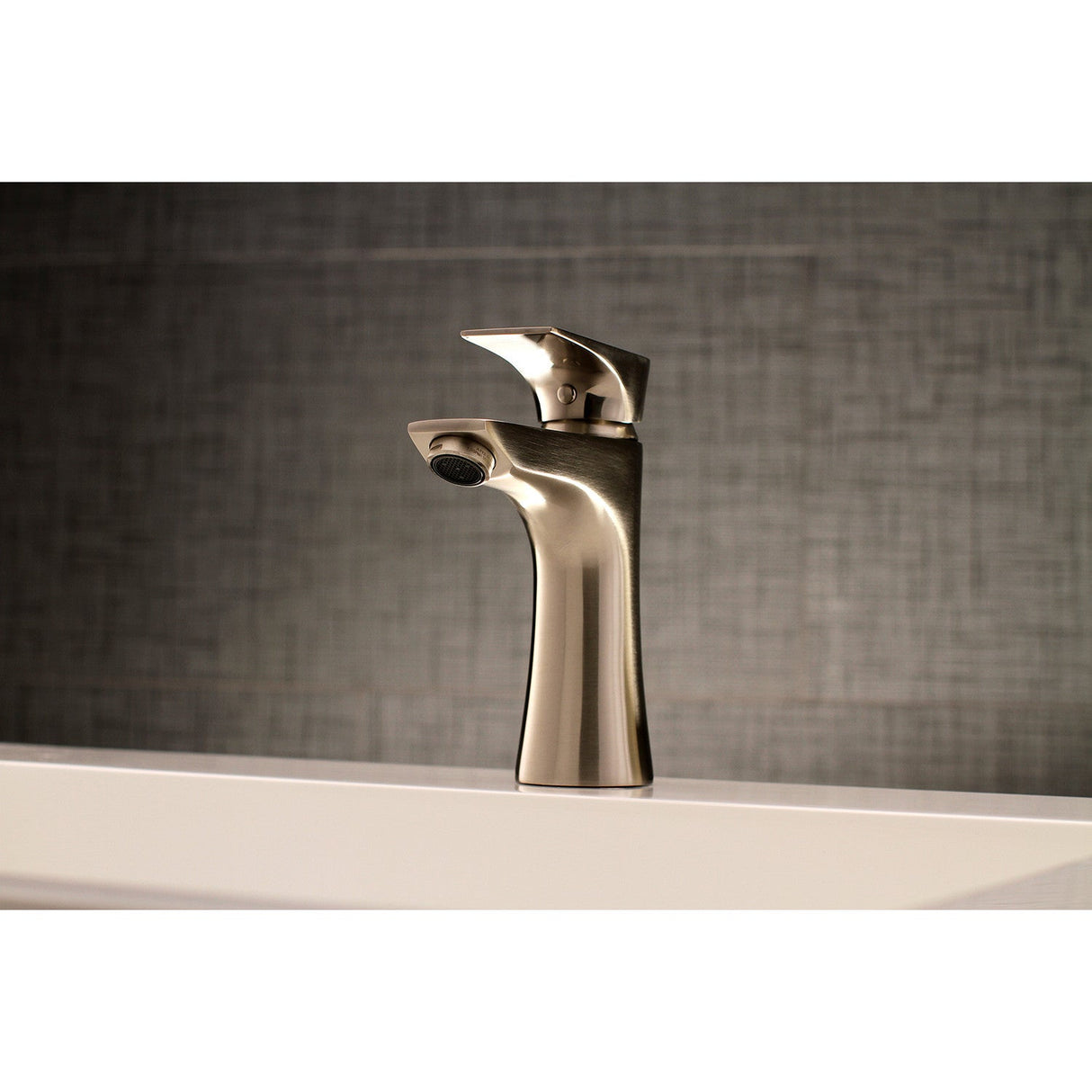 Millennium LS4228XL Single-Handle 1-Hole Deck Mount Bathroom Faucet with Push Pop-Up, Brushed Nickel