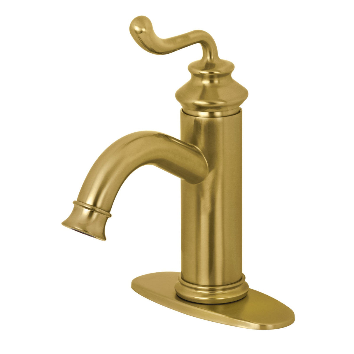 Royale LS5413RL Single-Handle 1-Hole Deck Mount Bathroom Faucet with Push Pop-Up, Brushed Brass