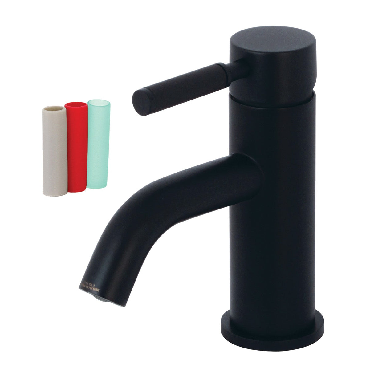Kaiser LS8220DKL Single-Handle 1-Hole Deck Mount Bathroom Faucet with Push Pop-Up, Matte Black