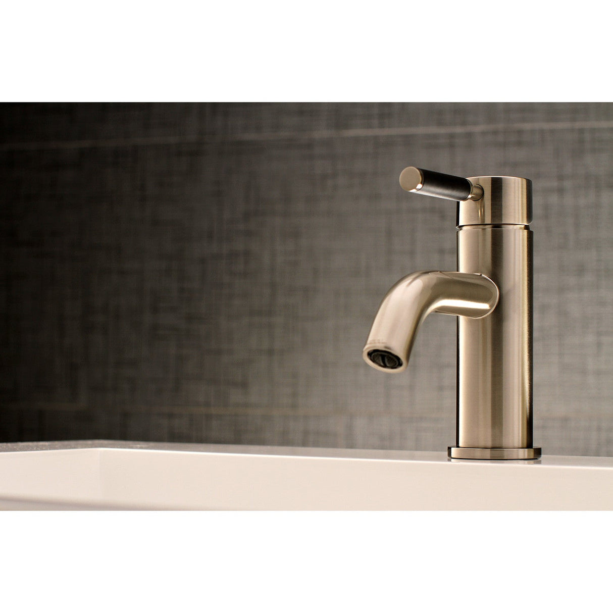 Kaiser LS8228DKL Single-Handle 1-Hole Deck Mount Bathroom Faucet with Push Pop-Up, Brushed Nickel