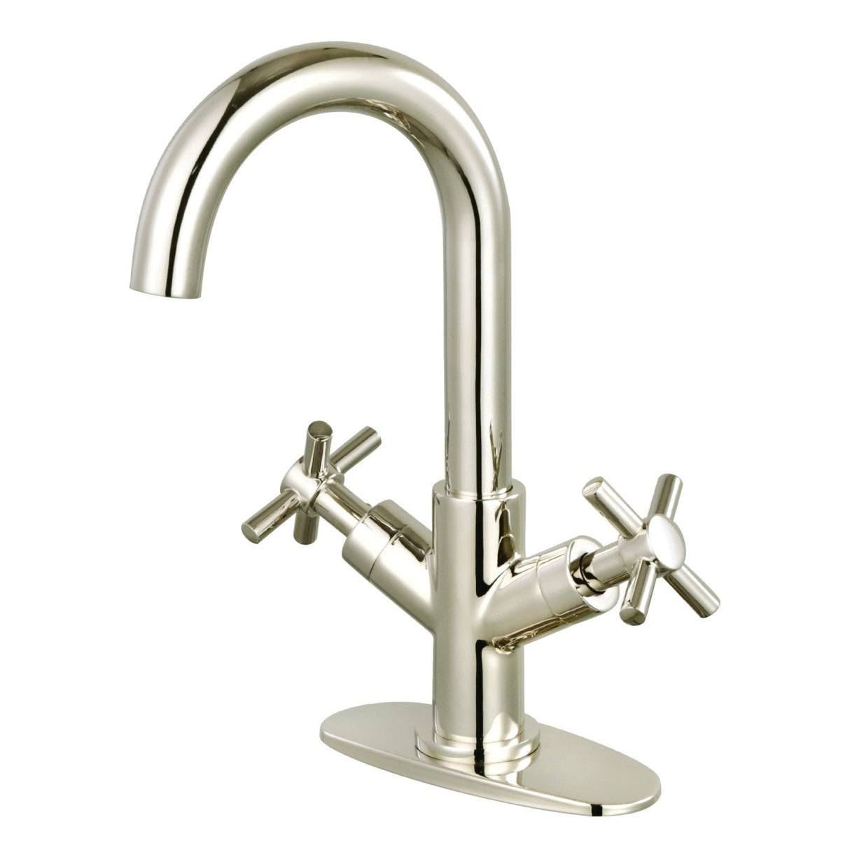 Concord LS845JXPN Two-Handle 1-Hole Deck Mount Bathroom Faucet with Push Pop-Up, Polished Nickel