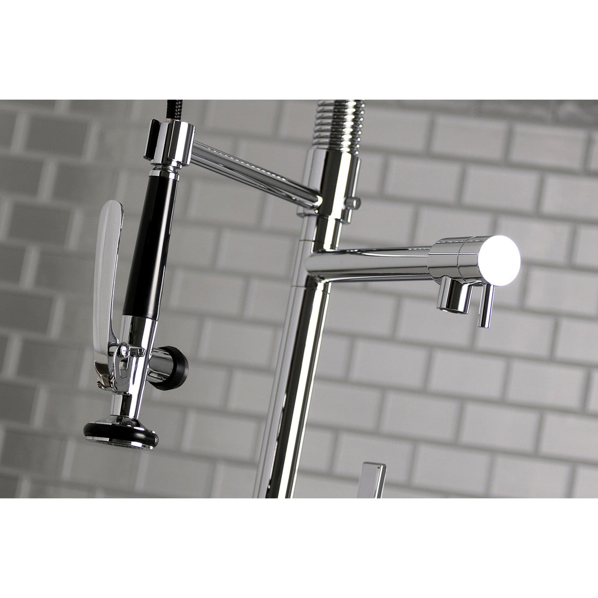 Continental LS8501CTL Single-Handle 1-Hole Deck Mount Pre-Rinse Kitchen Faucet, Polished Chrome