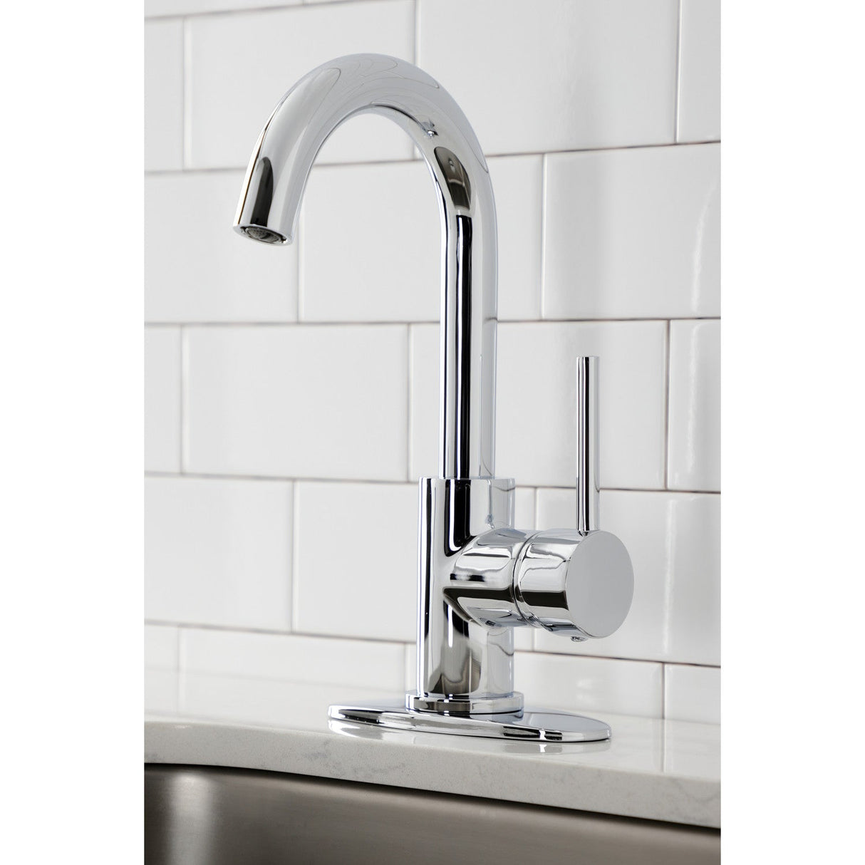 Concord LS8531DL Single-Handle 1-Hole Deck Mount Bar Faucet, Polished Chrome