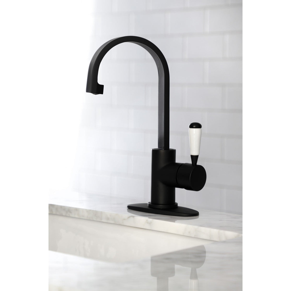 Paris LS8610DPL Single-Handle 1-Hole Deck Mount Bar Faucet, Matte Black
