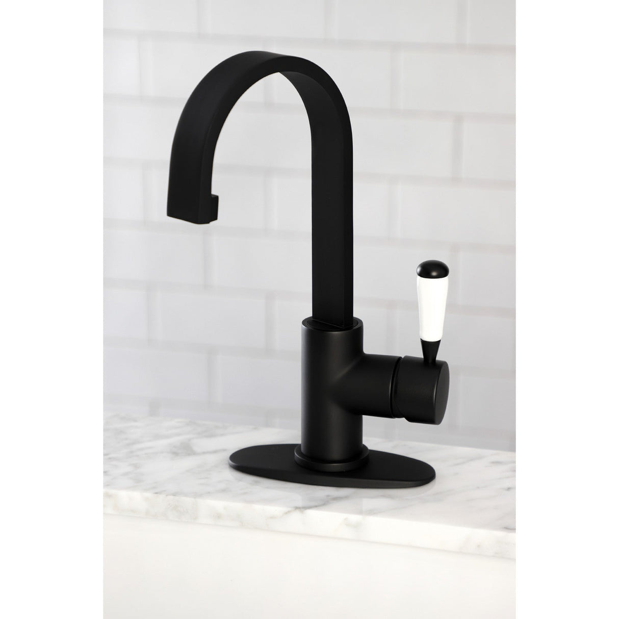 Paris LS8610DPL Single-Handle 1-Hole Deck Mount Bar Faucet, Matte Black
