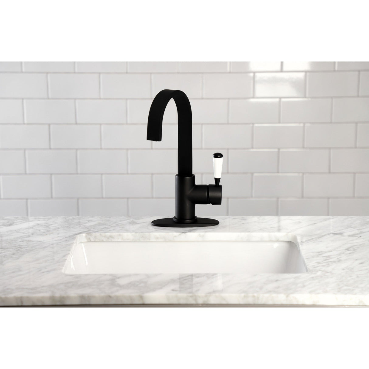 Paris LS8610DPL Single-Handle 1-Hole Deck Mount Bar Faucet, Matte Black
