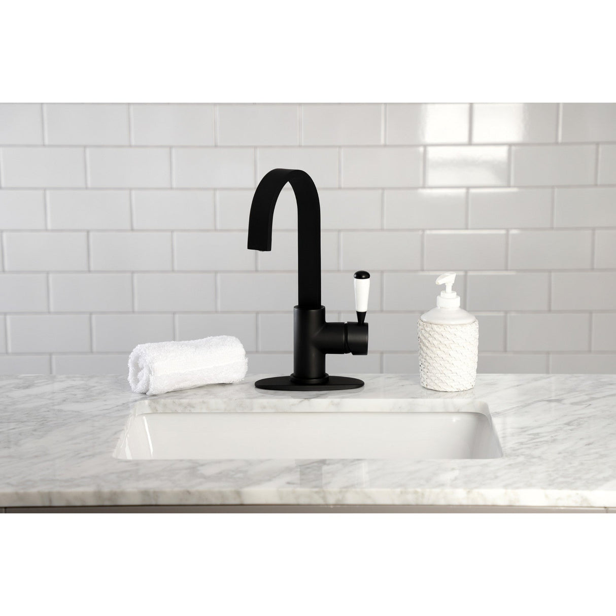 Paris LS8610DPL Single-Handle 1-Hole Deck Mount Bar Faucet, Matte Black