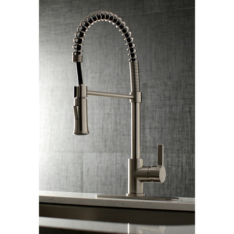 Continental LS8678CTL Single-Handle 1-Hole Deck Mount Pre-Rinse Kitchen Faucet, Brushed Nickel