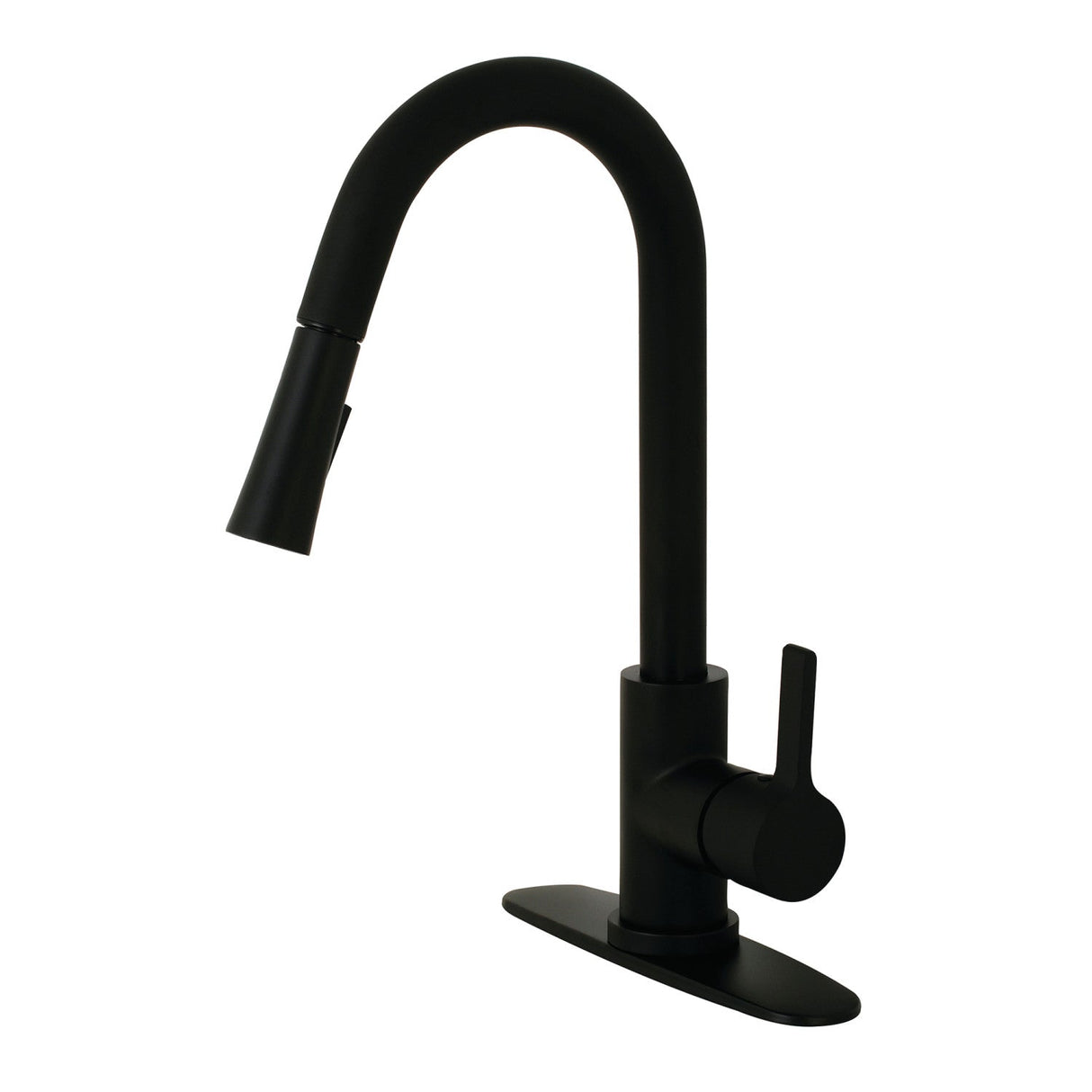 Continental LS8680CTL Single-Handle 1-Hole Deck Mount Pull-Down Sprayer Kitchen Faucet, Matte Black