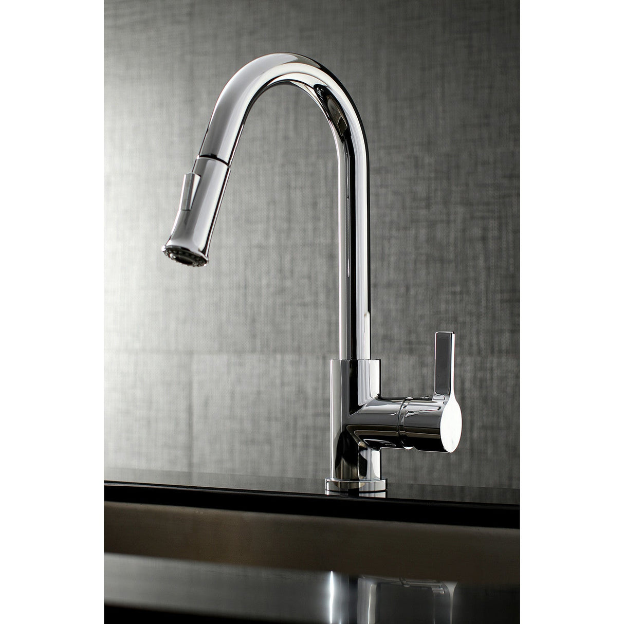 Continental LS8681CTL Single-Handle 1-Hole Deck Mount Pull-Down Sprayer Kitchen Faucet, Polished Chrome