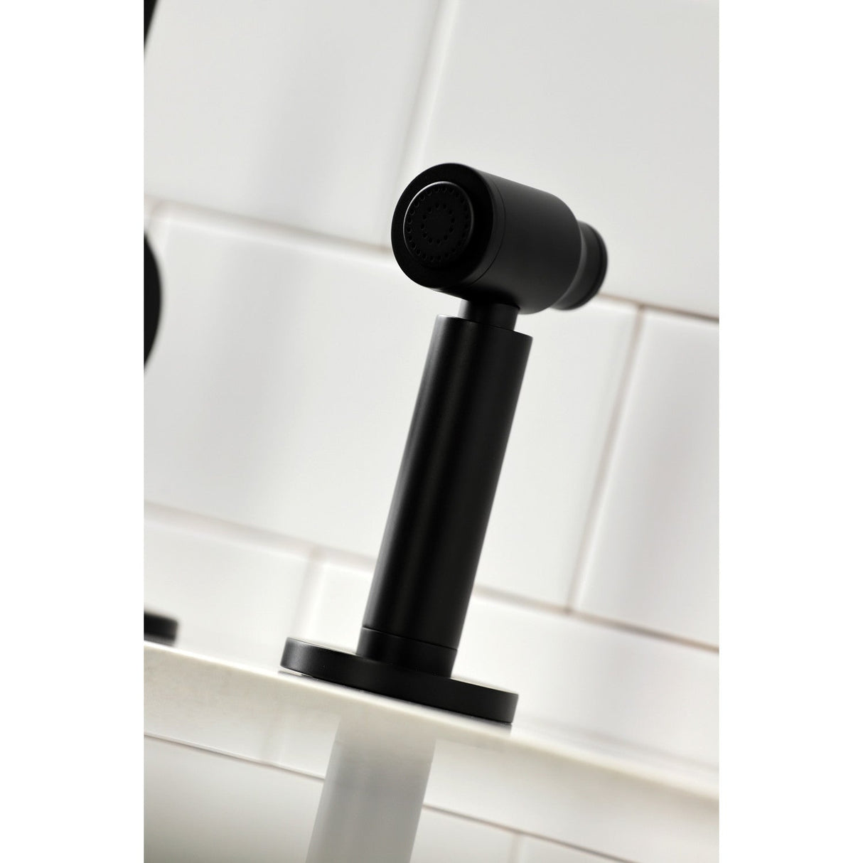 Continental LS8710CTLBS Single-Handle Deck Mount Kitchen Faucet with Brass Sprayer and Deck Plate, Matte Black