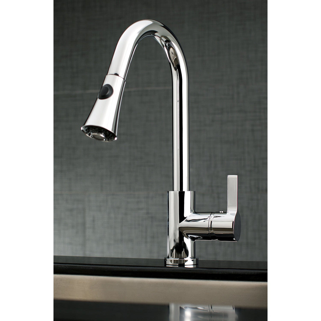 Continental LS8721CTL Single-Handle 1-Hole Deck Mount Pull-Down Sprayer Kitchen Faucet, Polished Chrome