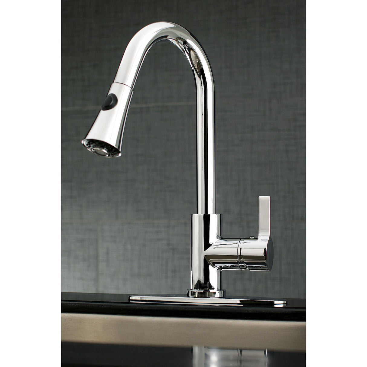 Continental LS8721CTL Single-Handle 1-Hole Deck Mount Pull-Down Sprayer Kitchen Faucet, Polished Chrome