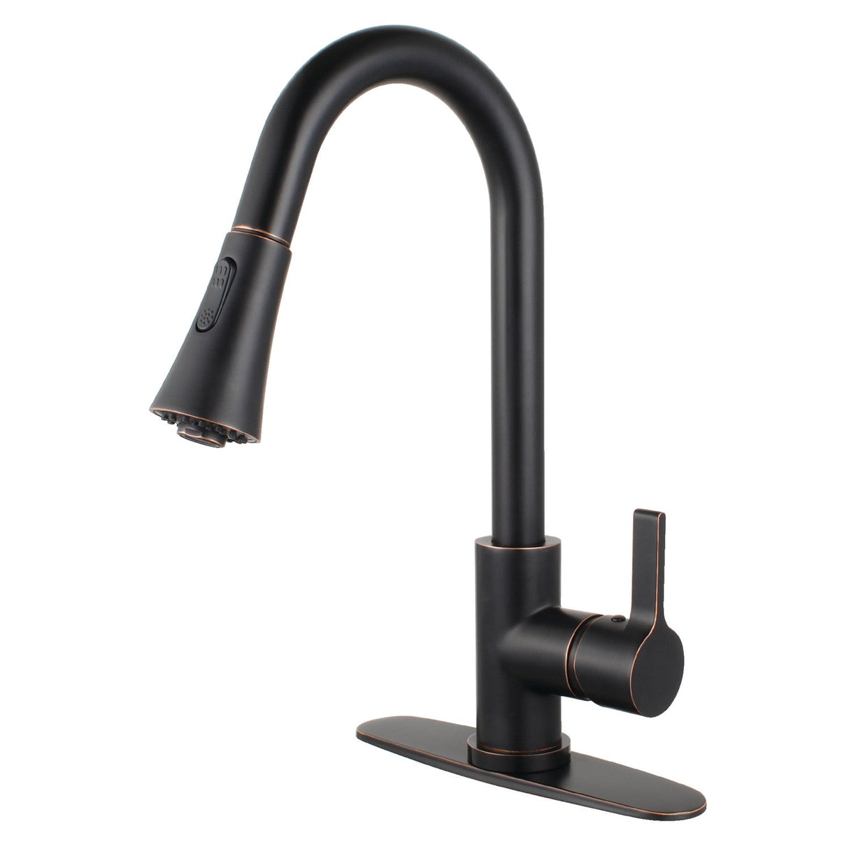 Continental LS8726CTL Single-Handle 1-Hole Deck Mount Pull-Down Sprayer Kitchen Faucet, Naples Bronze