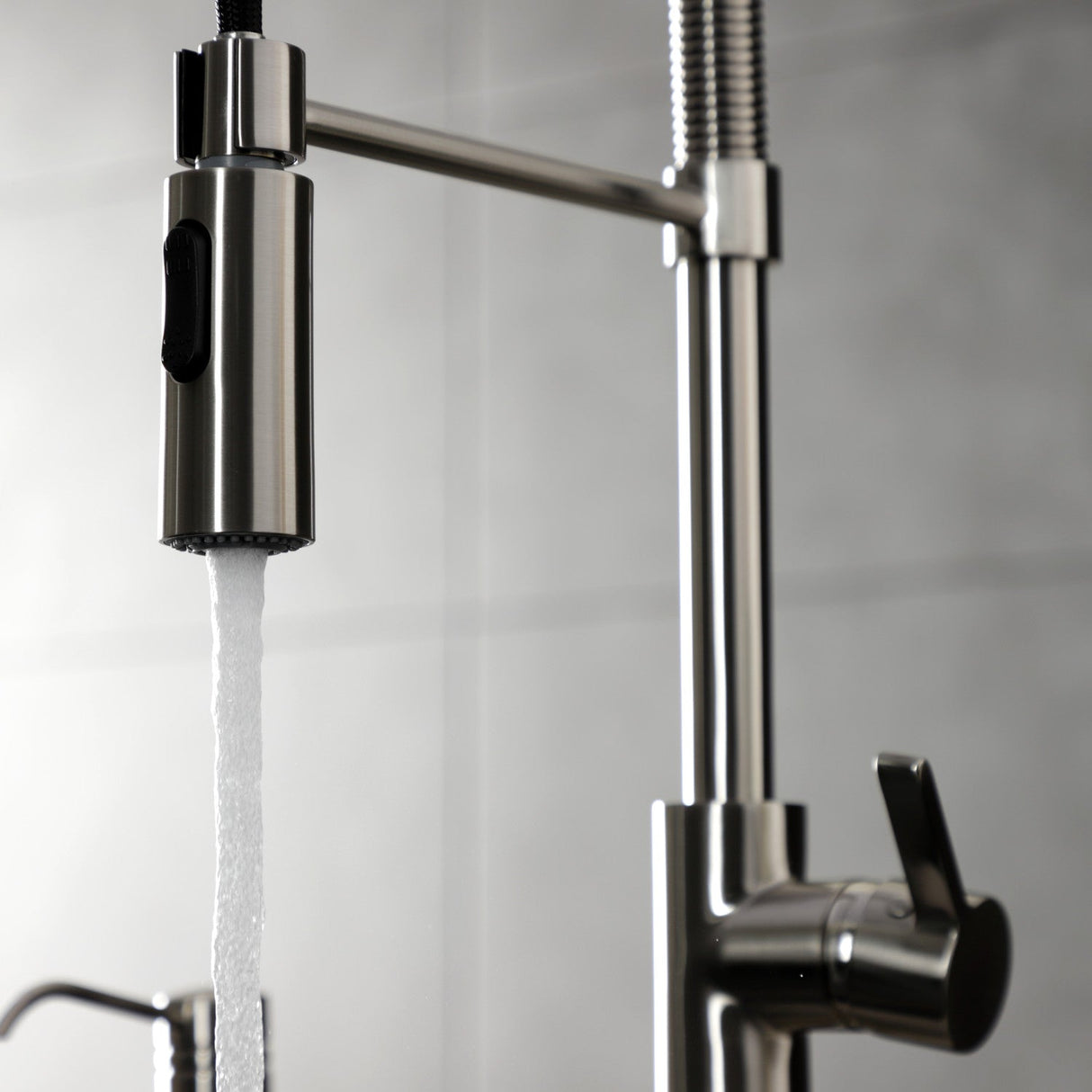 Continental LS8778CTL Single-Handle 1-Hole Deck Mount Pre-Rinse Kitchen Faucet, Brushed Nickel