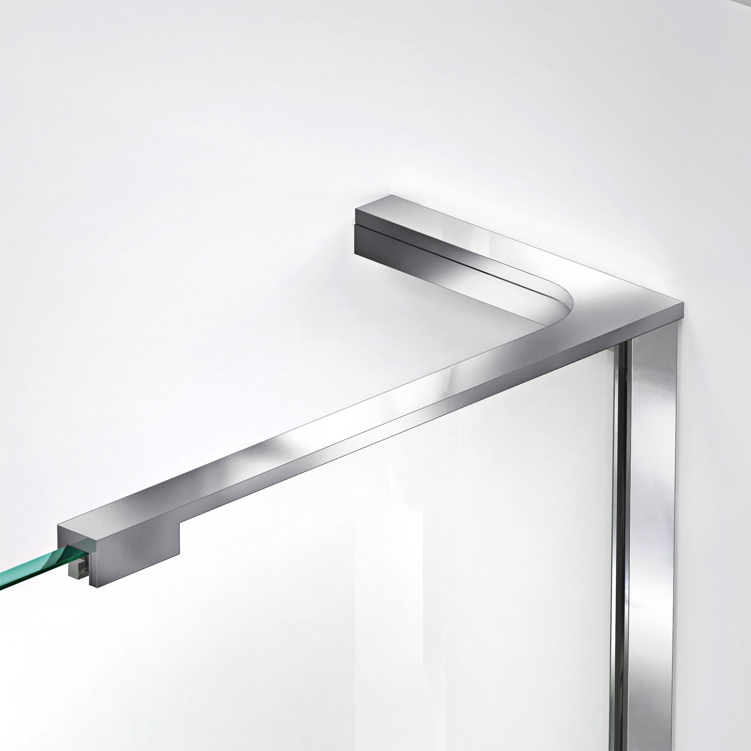 DreamLine Quatra Plus 34 in. D x 58 in. W x 72 in. H Frameless Hinged Shower Enclosure in Chrome