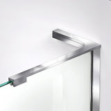 DreamLine Prism Plus 42 in. x 74 3/4 in. Frameless Neo-Angle Shower Enclosure in Chrome with White Base