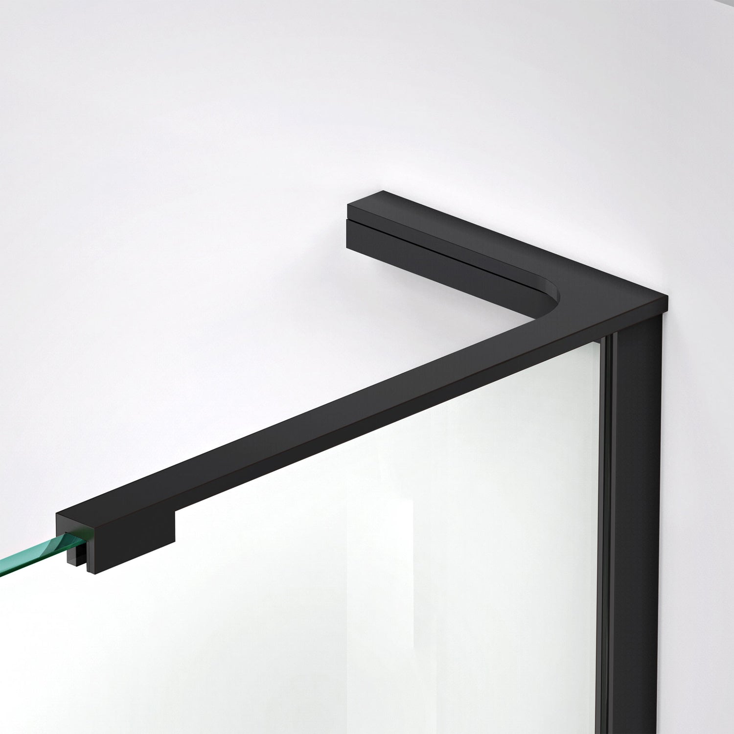 DreamLine Quatra Plus 34 in. D x 46 in. W x 72 in. H Frameless Hinged Shower Enclosure in Satin Black