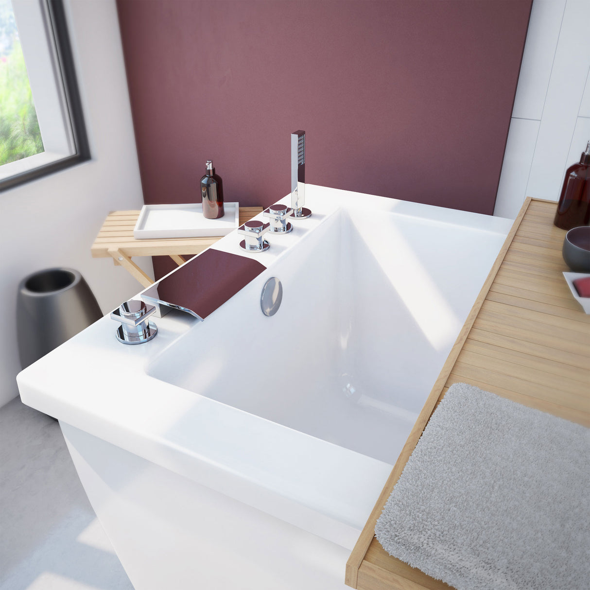 DreamLine Levantine 60 in. L x 23 in. H White Acrylic Freestanding Bathtub