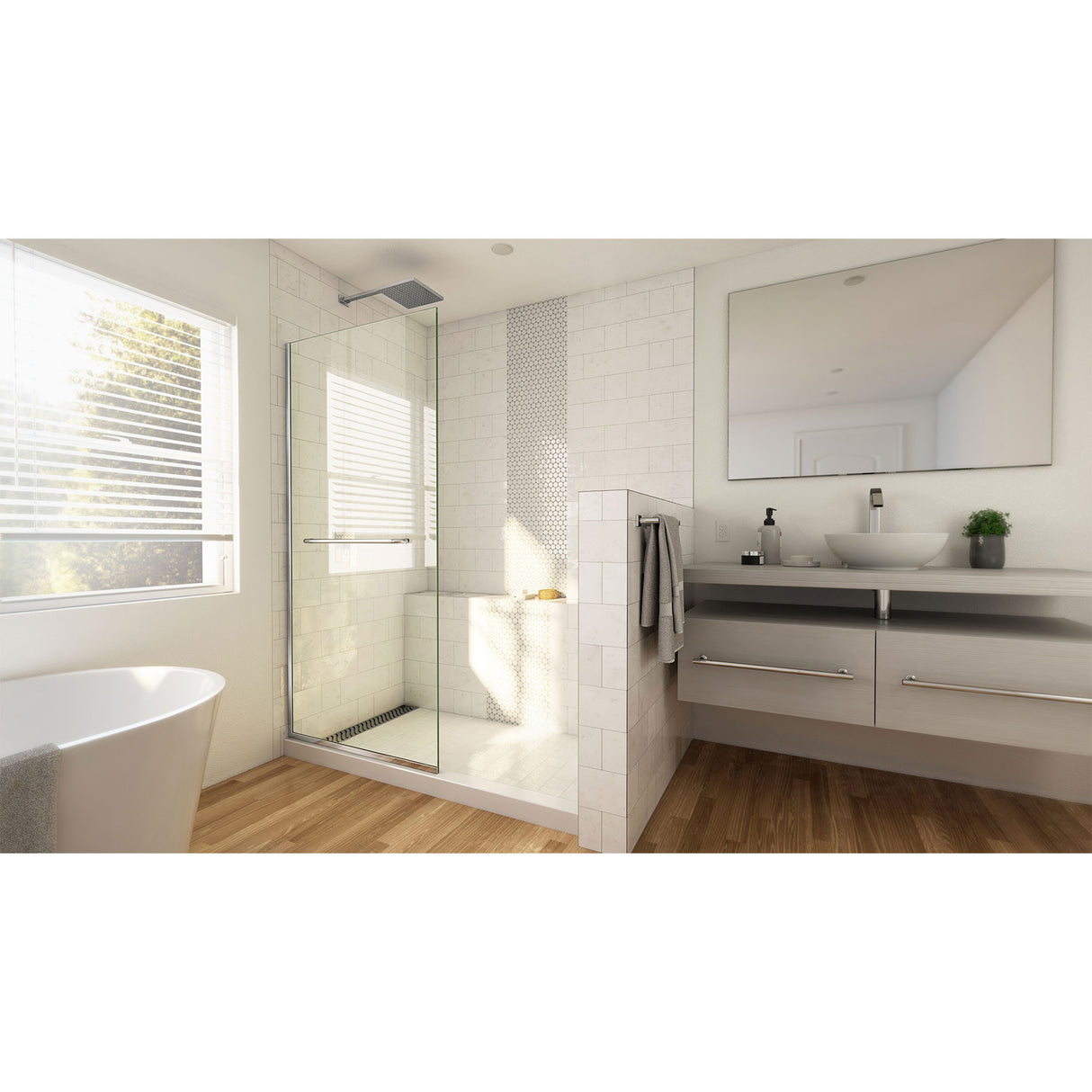 DreamLine Linea 30 in. W x 72 in. H Frameless Shower Screen in Chrome