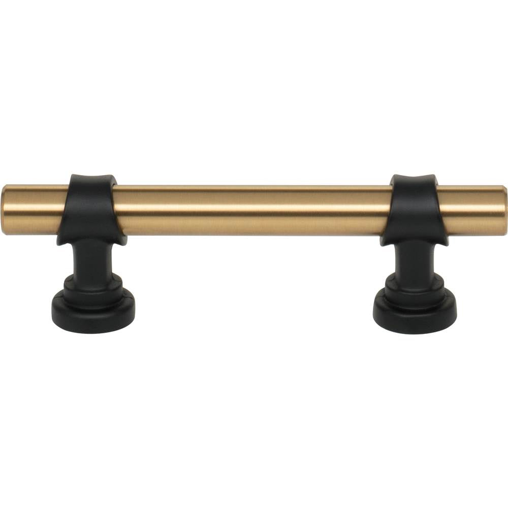 Top Knobs M1745 Bit Pull 3 Inch (c-c) - Honey Bronze and Flat Black