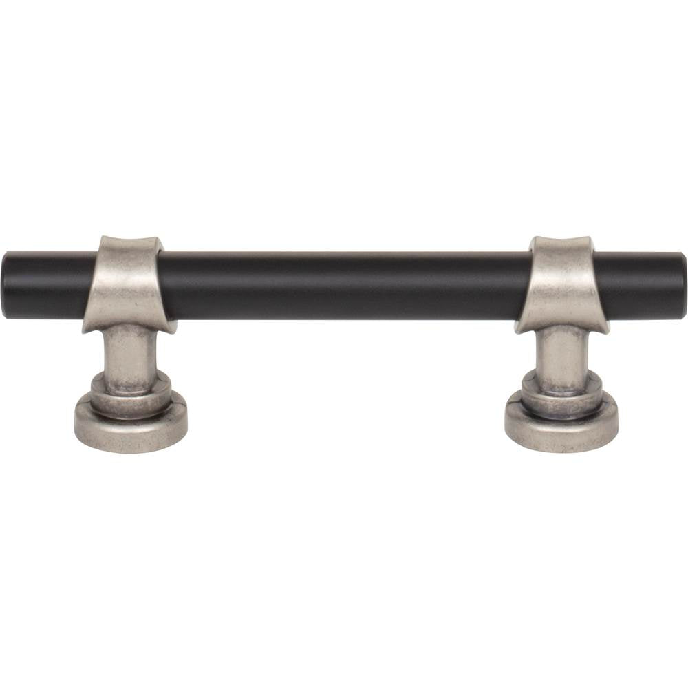 Top Knobs M1745 Bit Pull 3 Inch (c-c) - Flat Black and Pewter Antique
