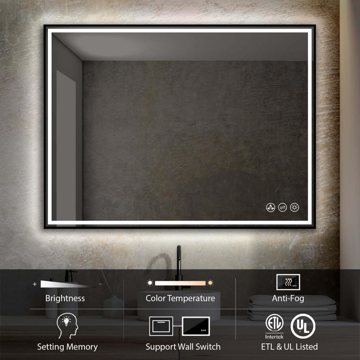 Blossom Stellar LED Mirror, Smart Touch, Dual Finish Options &   Multiple Sizes