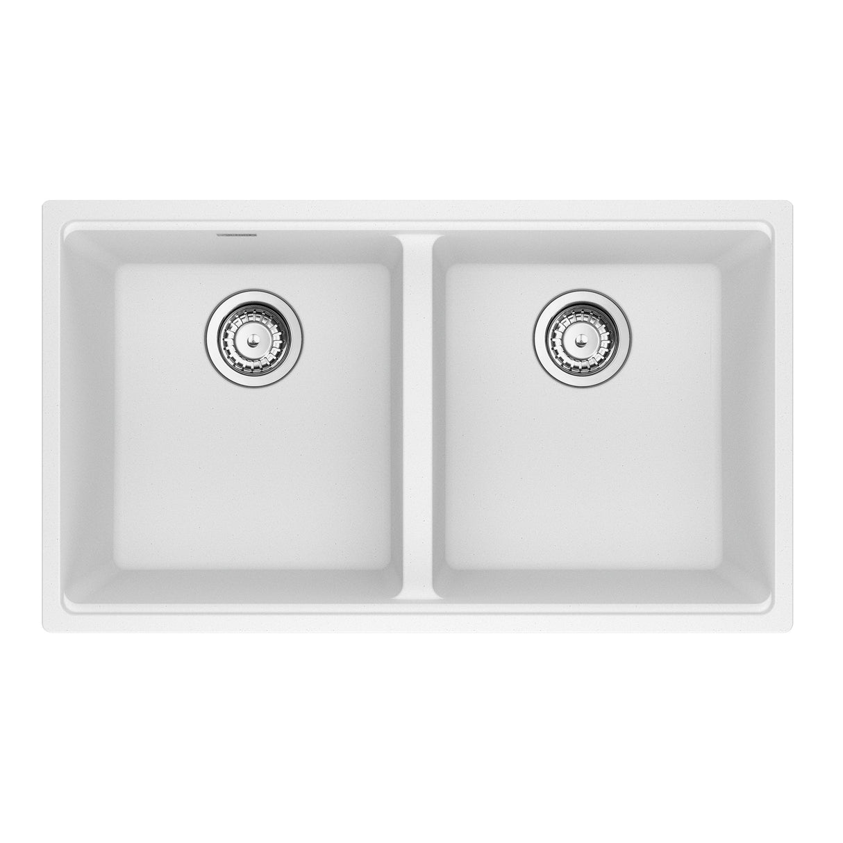 FRANKE MAG1201414-PWT-S Maris Undermount 31-in x 17.81-in Granite Double Bowl Kitchen Sink in Polar White In Polar White