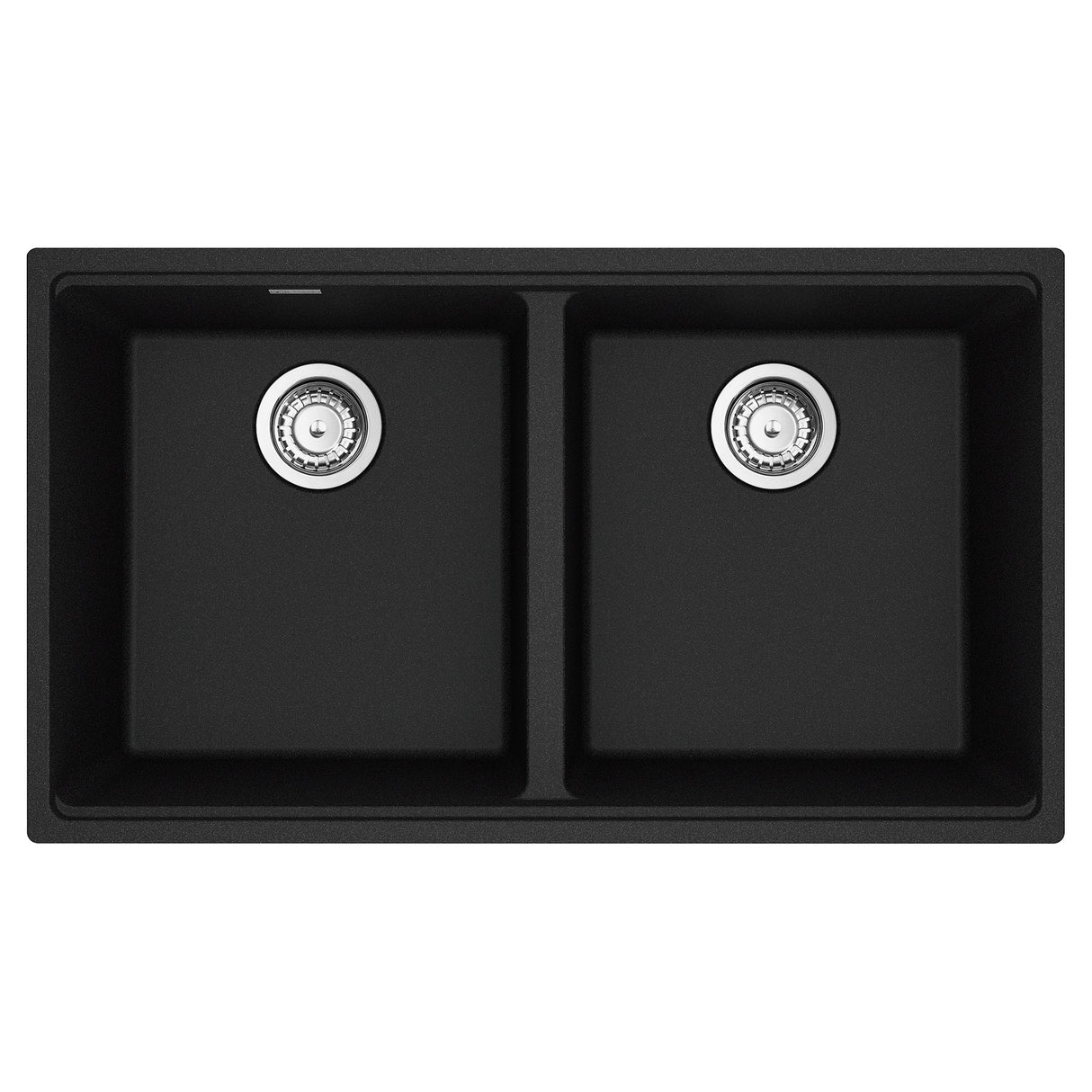 FRANKE MAG1201515-ONY-S Maris Undermount 33-in x 18.94-in Granite Double Bowl Kitchen Sink in Onyx In Onyx