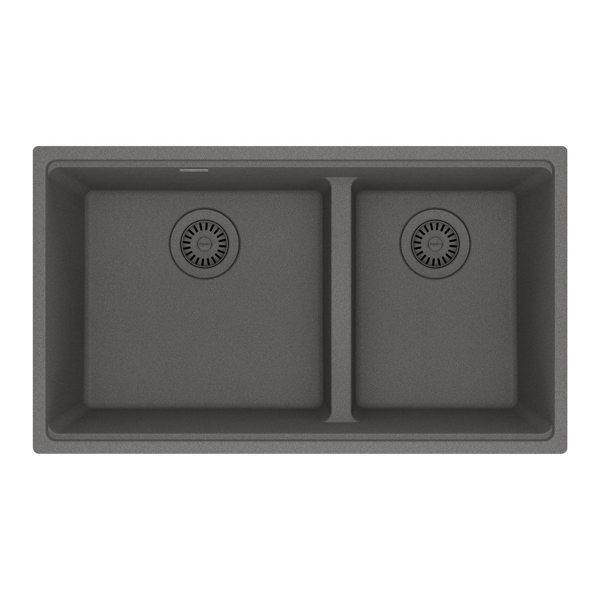 FRANKE MAG1601611LD-SHG Maris Undermount 31-in x 17.81-in Granite Double Bowl Kitchen Sink in Stone Grey In Stone Grey