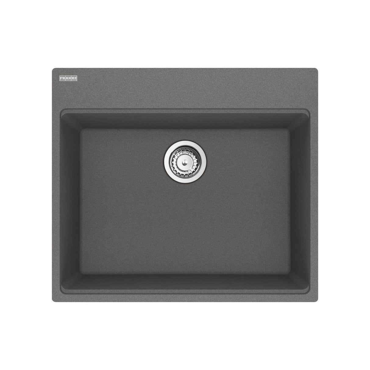 FRANKE MAG61023-SHG-S Maris Topmount 25-in x 22-in Granite Single Bowl Kitchen Sink in Stone Grey In Stone Grey