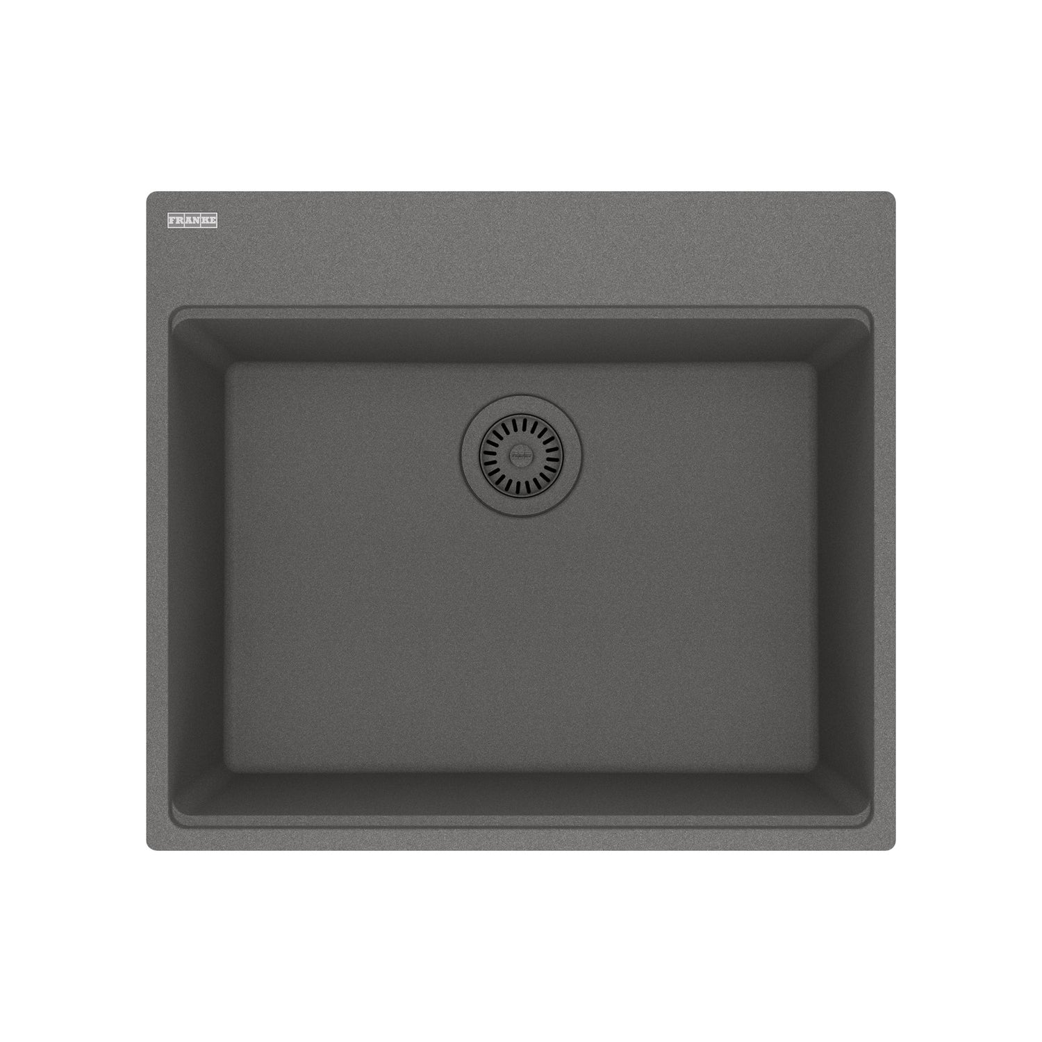 FRANKE MAG61023-SHG Maris Topmount 25-in x 22-in Granite Single Bowl Kitchen Sink in Stone Grey In Stone Grey