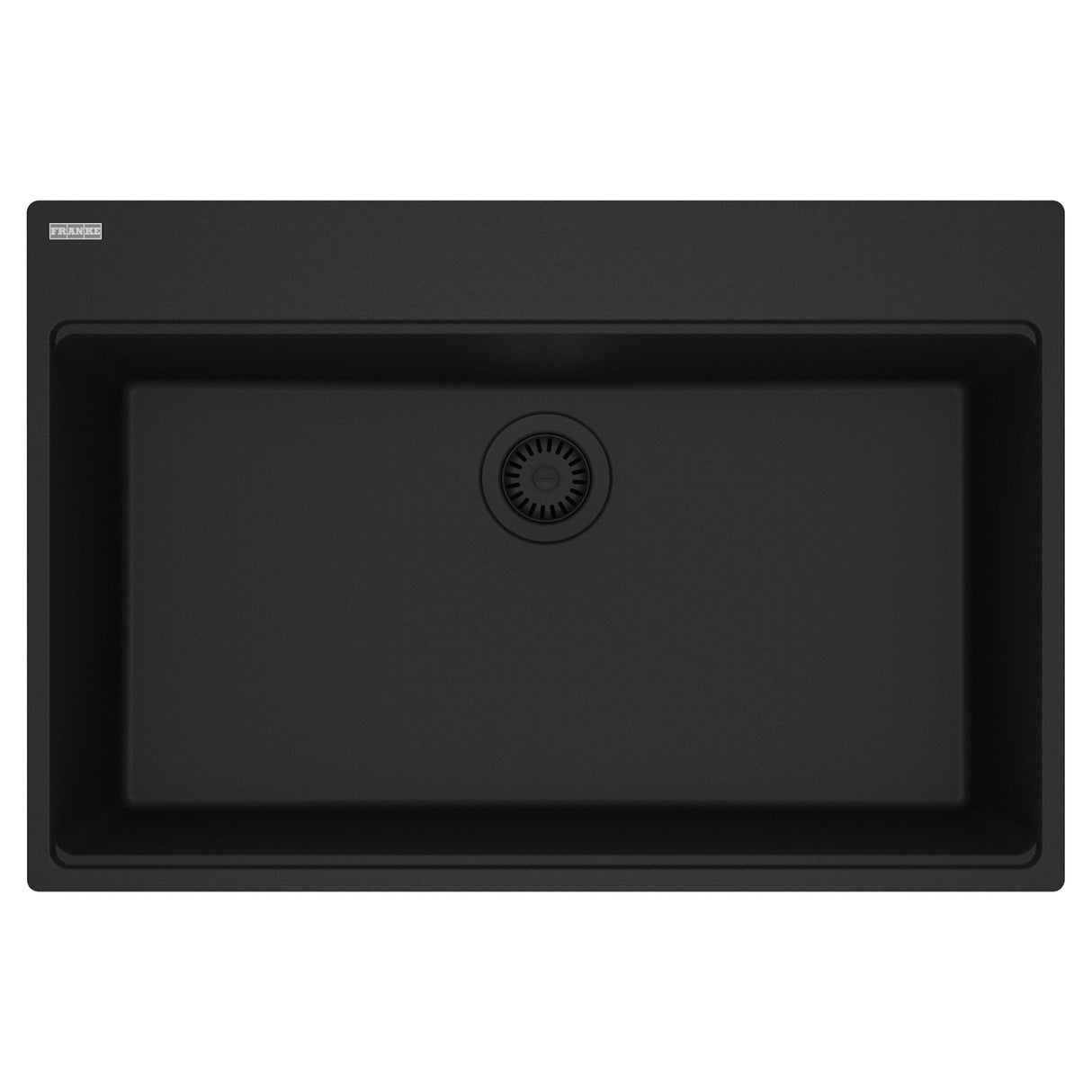 FRANKE MAG61031-MBK Maris Topmount 33-in x 22-in Granite Single Bowl Kitchen Sink in Matte Black In Matte Black