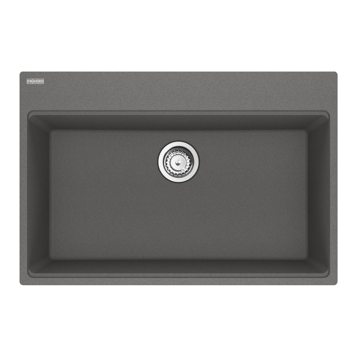 FRANKE MAG61031-SHG-S Maris Topmount 33-in x 22-in Granite Single Bowl Kitchen Sink in Stone Grey In Stone Grey