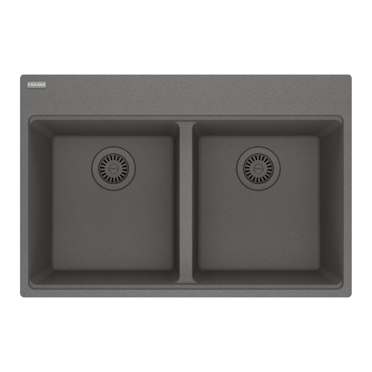 FRANKE MAG6201414-SHG Maris Topmount 31-in x 20.88-in Granite Double Bowl Kitchen Sink in Stone Grey In Stone Grey