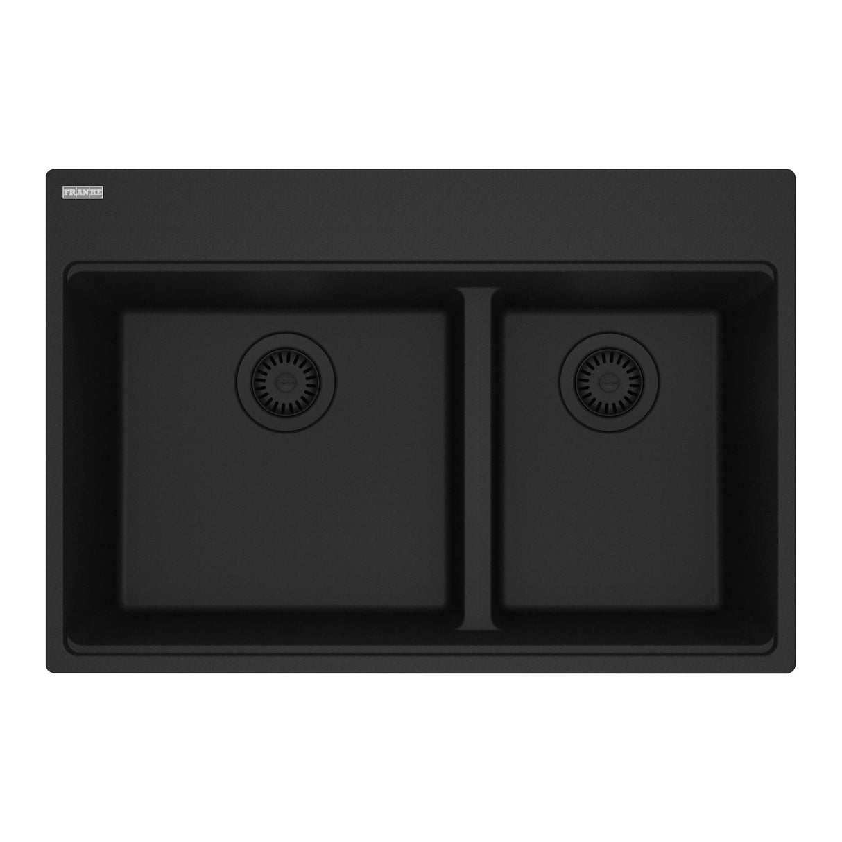 FRANKE MAG6601611LD-MBK Maris Topmount 31-in x 20.9-in Granite Double Bowl Kitchen Sink in Matte Black In Matte Black