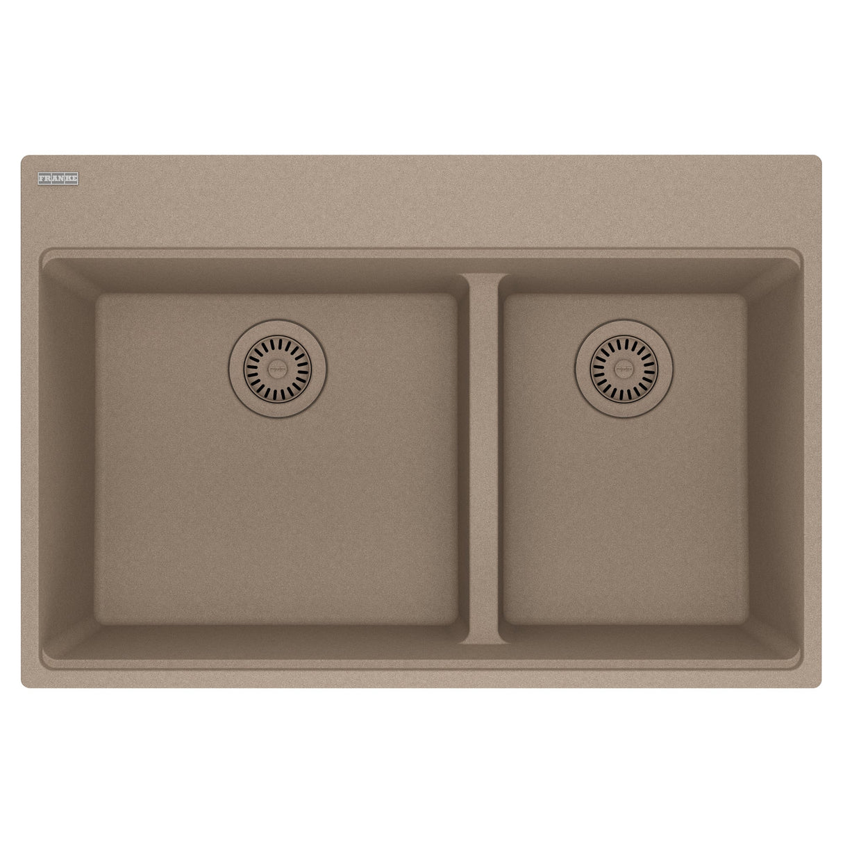 FRANKE MAG6601812LD-OYS Maris Topmount 33-in x 22-in Granite Double Bowl Kitchen Sink in Oyster In Oyster