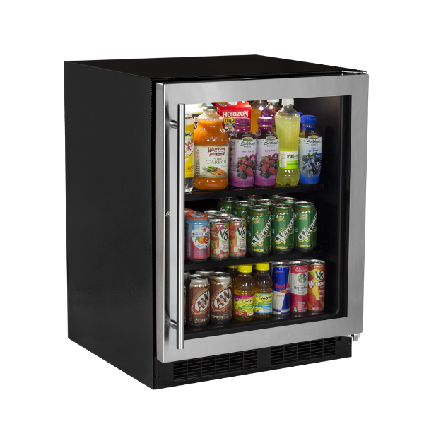 Marvel MARE124-SG31A 24" Low Profile ADA Refrigerator, 4.9 Cu. Ft., Stainless Glass Door, Locking