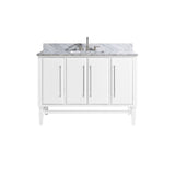 Avanity Mason 49 in. Vanity Combo in White with Silver Trim and Carrara White Marble Top