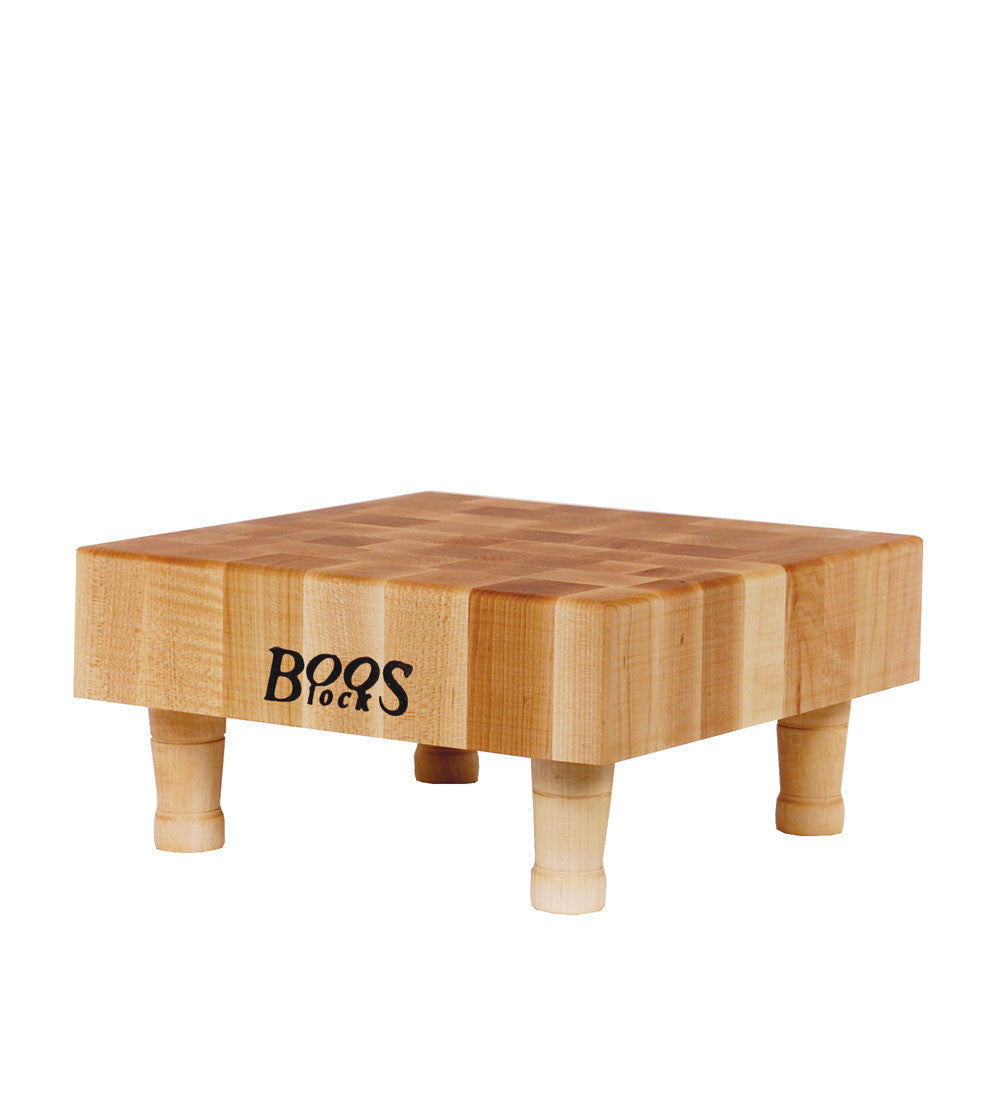 John Boos MCS1 Small Maple Wood Cutting Board for Kitchen, 12 Inches x Inches, 3 Thick End Grain Checkerboard Style Square Butcher Chopping Block with Feet 12X12X3 MPL-END GR-FT-MINI BLK SQR